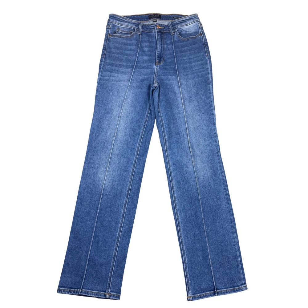 Judy Blue High Rise Straight Leg Seam Detail Jeans Medium Wash 13/31 82571-M